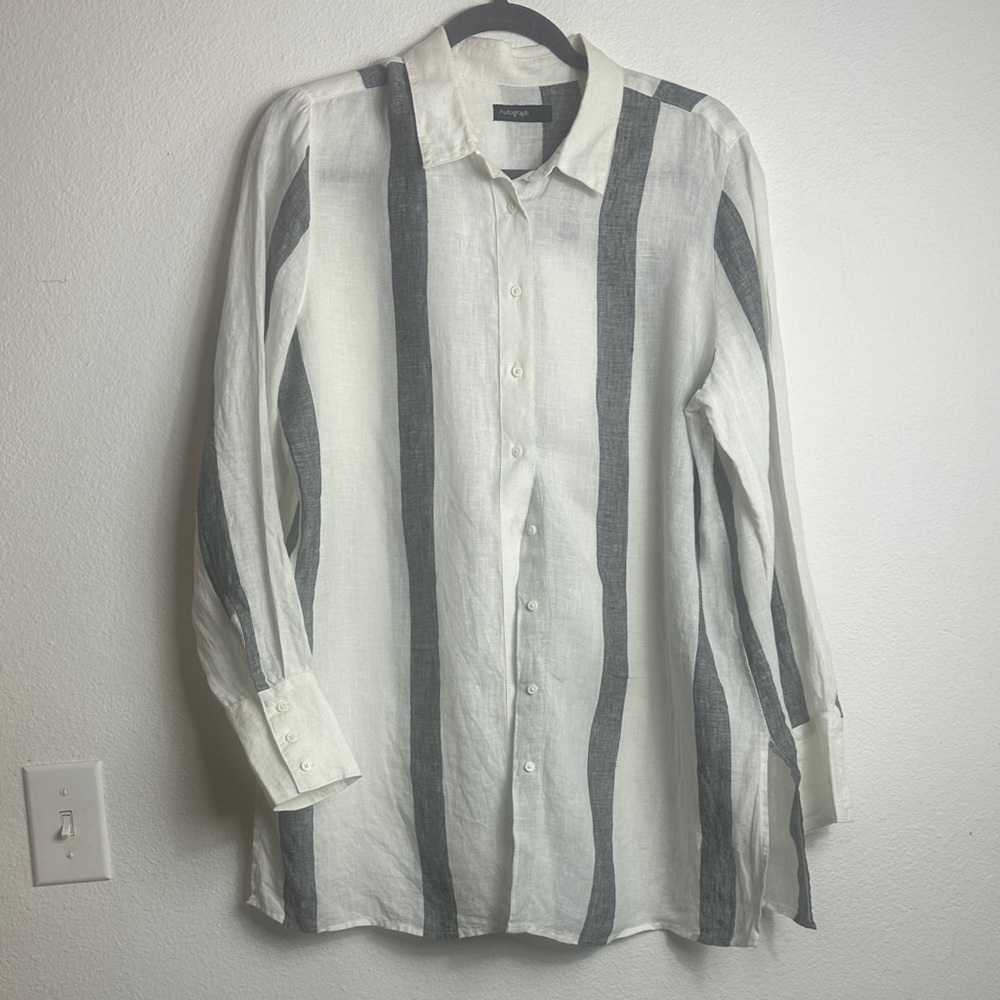 100% Flax Linen Men’s Button Down Shirt. Size Medium. Highly Vibrational